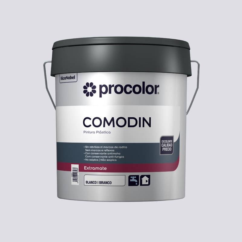 Pintura Plástica Extra‑Mate COMODÍN PROCOLOR Branco Interior/Exterior Alta Cobertura Lavável Efeito Liso – Fabricado em Portugal