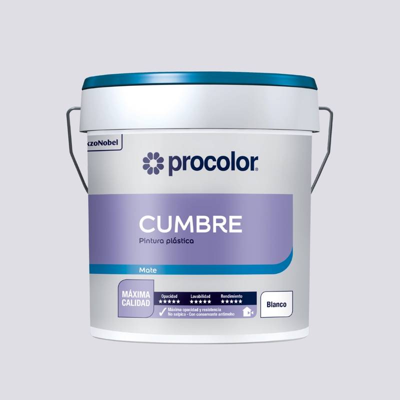 Tinta Plástica Mate Branco CUMBRE PROCOLOR Interior/Exterior Alta Lavabilidade Máxima Opacidade Anti‑Mofo Não Salpica – Alta Qualidade PROCOLORe